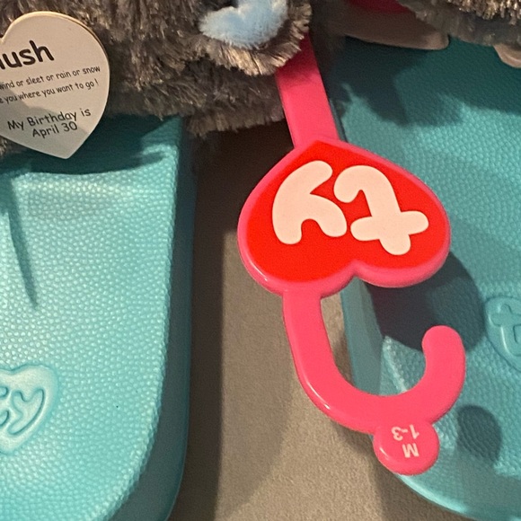 New TY Plush Flip Flop Sandal, Kids Size 1-3 - Picture 7 of 8